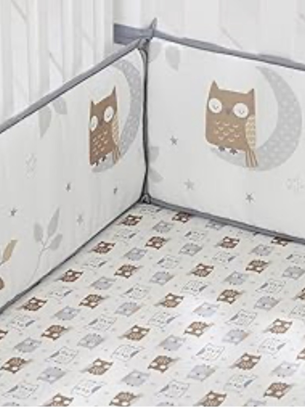 Owl Print Crib Bumper set